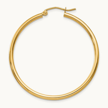 Single 14k Polished 2x40mm Lightweight Tube Hoop Earring