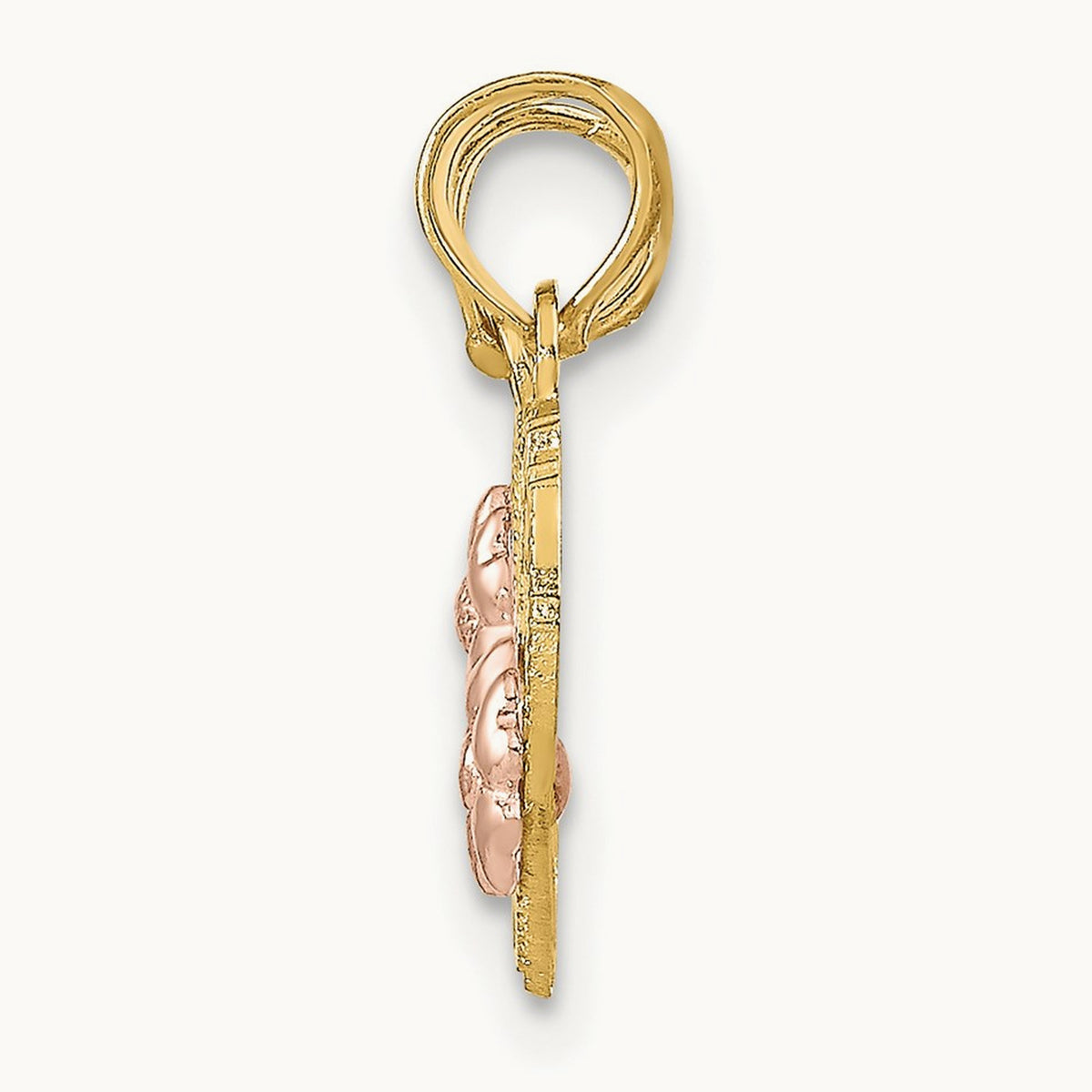 MOM - DAUGHTER Break-apart Hearts Pendant, 14K Two-tone