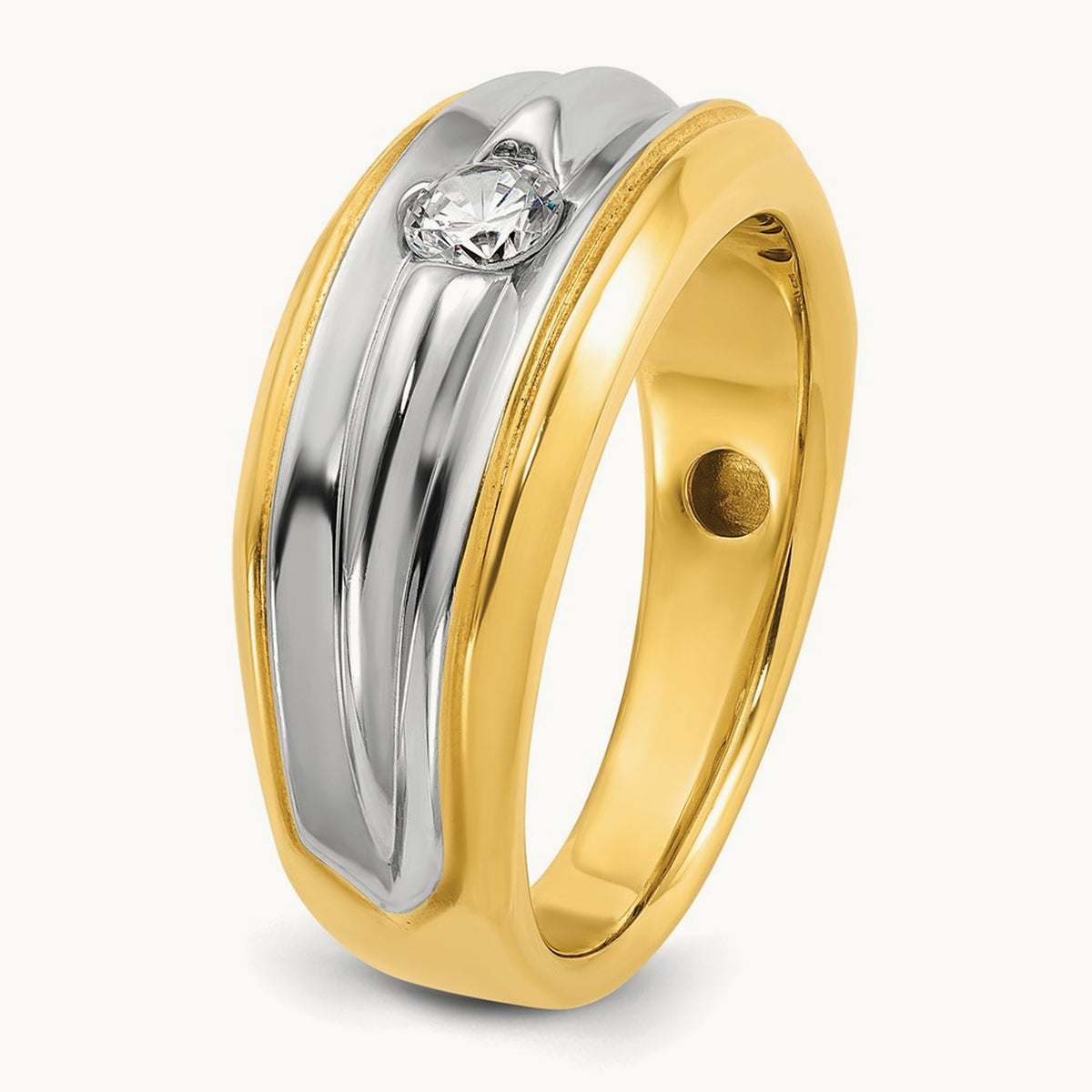 IBGoodman Men's Diamond Complete Ring, 14K Two-tone