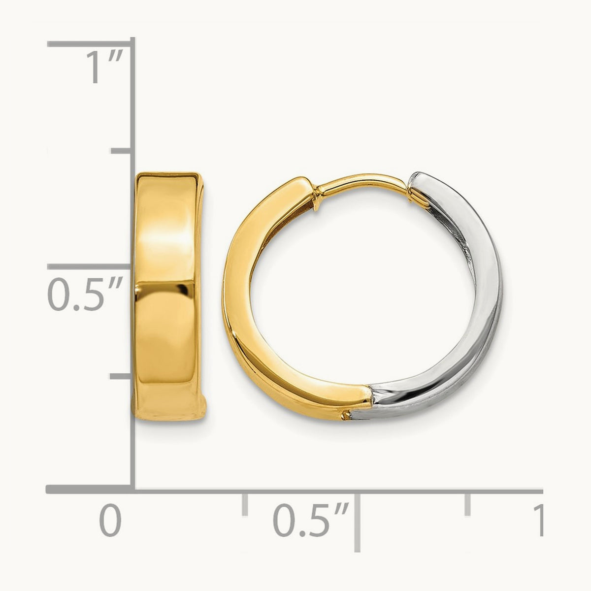 Hinged Hoop Earrings, 14K Two-tone