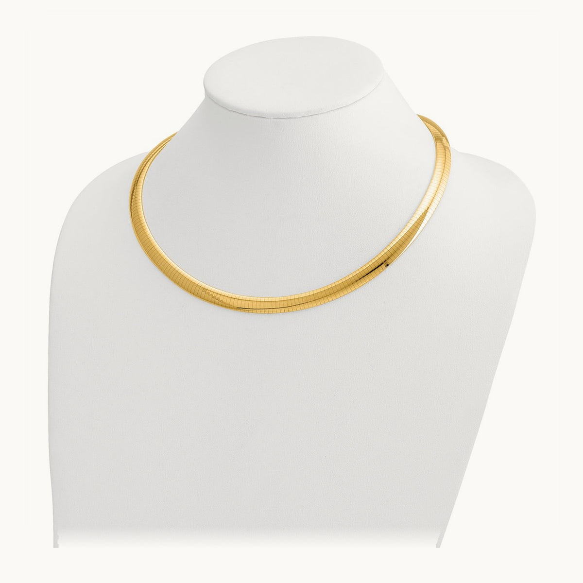 Domed Omega Necklace — 14K Yellow Gold, 18mm, 8mm
