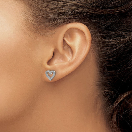 Diamond Heart Earrings — 6.5mm