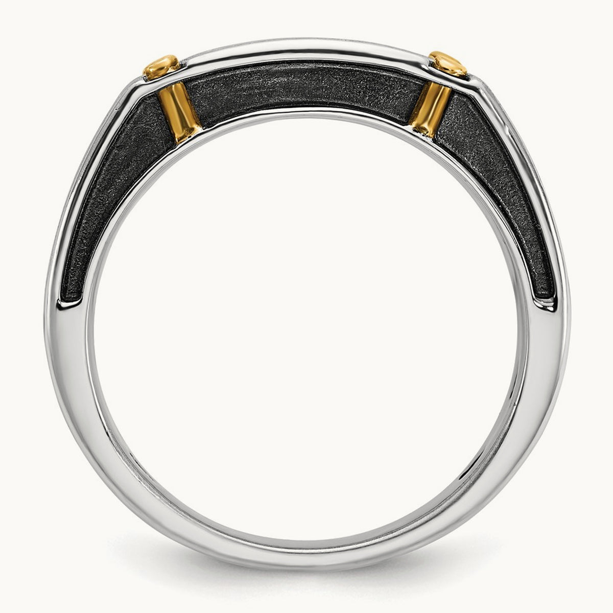 With Blk RH 5 Stone Men's Ring, 0.50 ct tw Lab-Grown Diamond