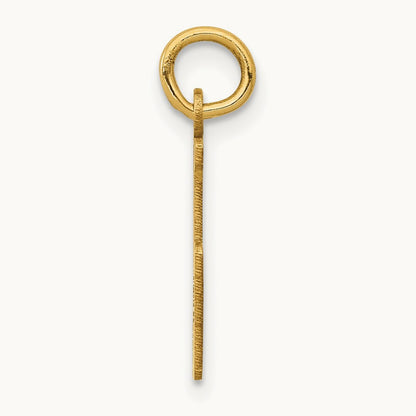 Small Elongated Number 15 Charm — 14K Yellow Gold