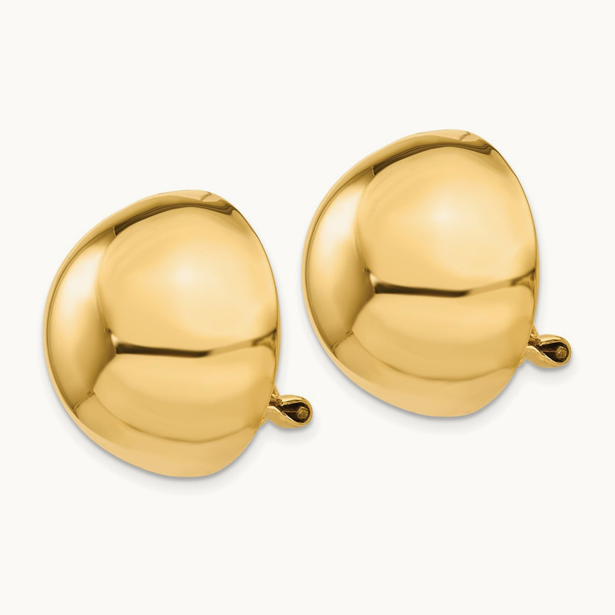 Omega Clip Half Ball Non-pierced Earrings — 20mm