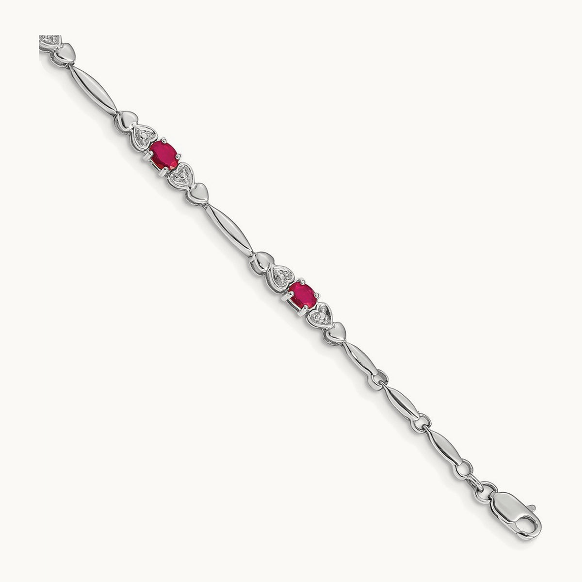 Diamond and Ruby Bracelet — 14K White Gold