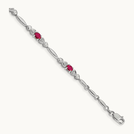 Diamond and Ruby Bracelet — 14K White Gold