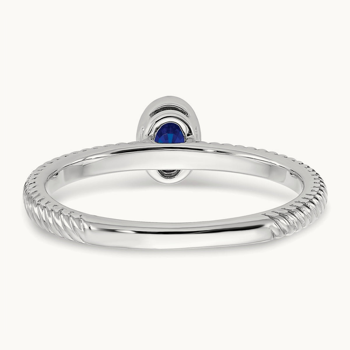 Oval Bezel Sapphire Ring, 14K White Gold