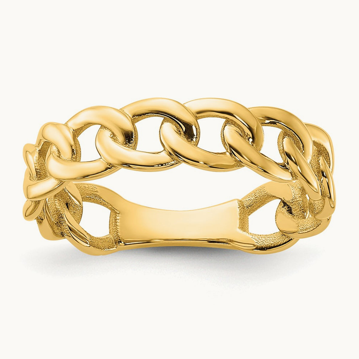 Polished Curb Link Ring — 5mm