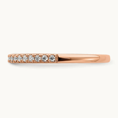 Diamond Wedding Band, 14K Rose Gold