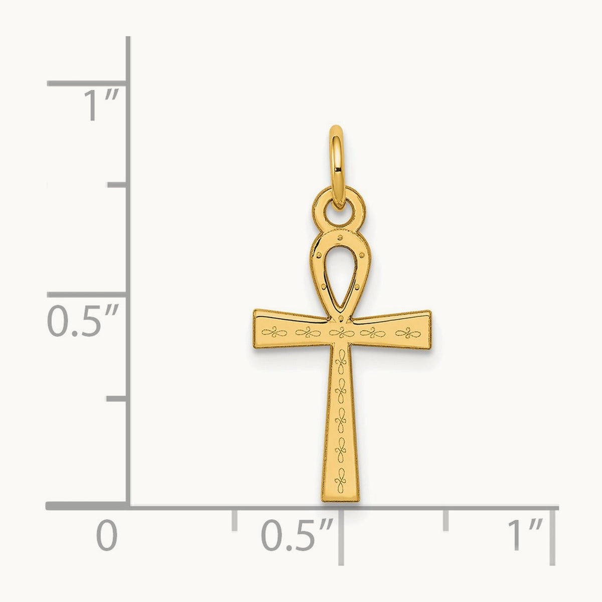 Laser Designed Ankh Cross Charm — 22mm