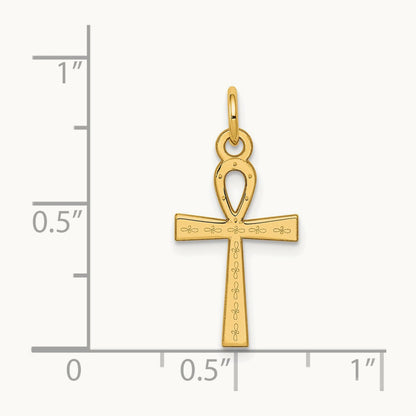 Laser Designed Ankh Cross Charm — 22mm