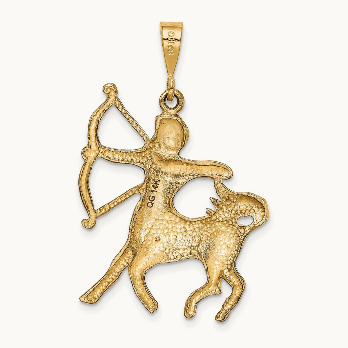 Satin Diamond-cut Sagittarius Zodiac Charm — photo set