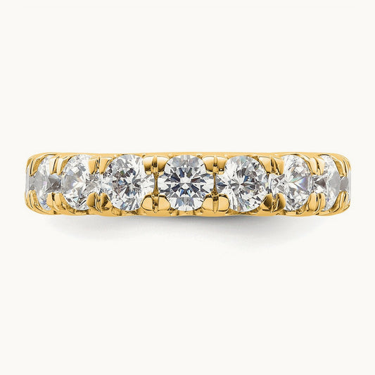 Polished U Shared Prong Diamond Eternity Band, 3.00 ct tw — 14K Yellow Gold