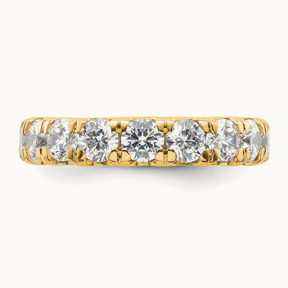 Polished U Shared Prong 3ct Diamond Eternity Band, 14K Gold in 14K Yellow Gold