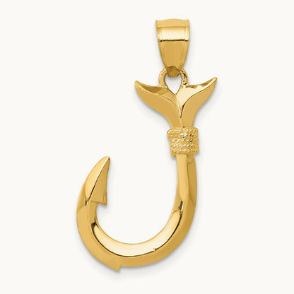 3D Whale Tail Hook Pendant — 28mm