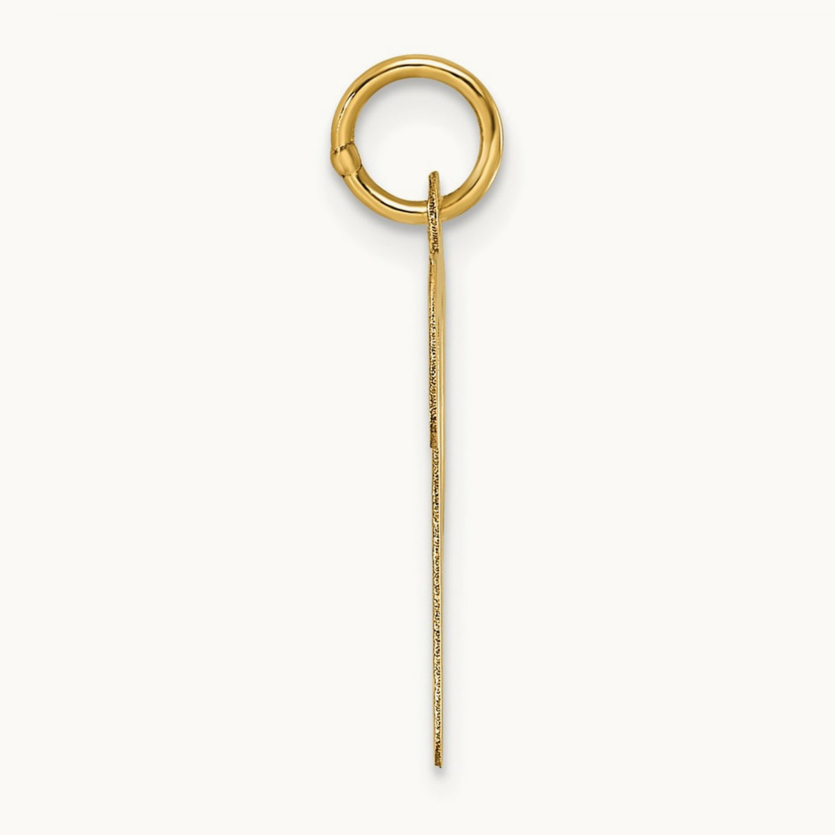 Large Script Initial Charm — 14K Yellow Gold, P