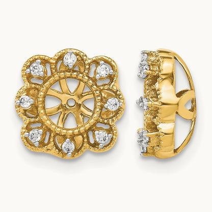 Fancy Diamond Earring Jackets — 14K Yellow Gold, 0.096 ct