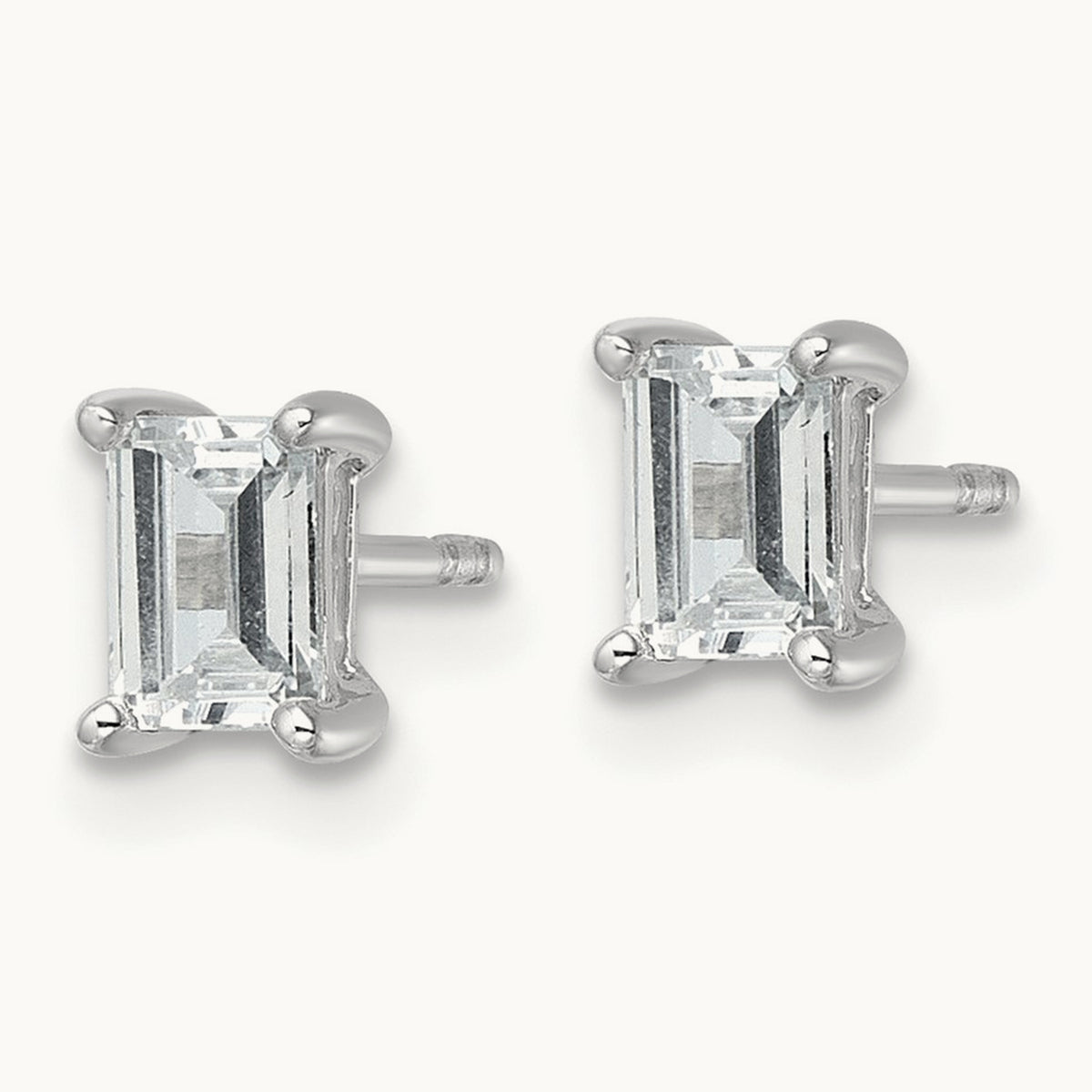 Emerald Four-Prong Stud Earrings, 0.50-6.00 ct tw Lab-Grown Diamond — 1 ct, 14K White Gold