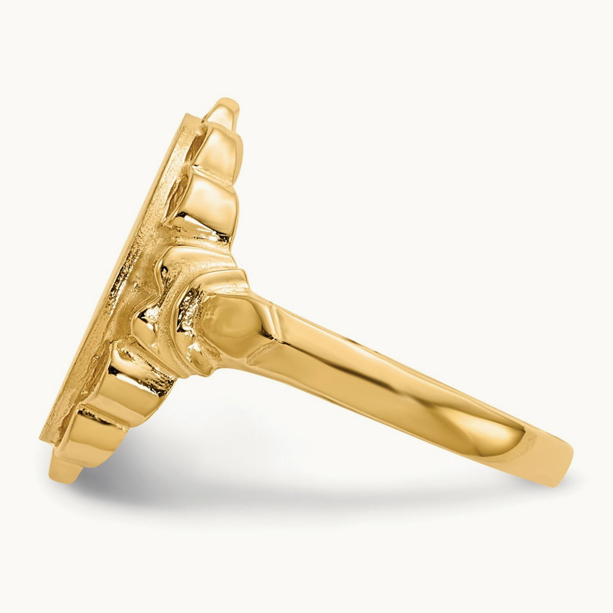 10.5x14. Open Back Signet Ring, 0mm, 14K