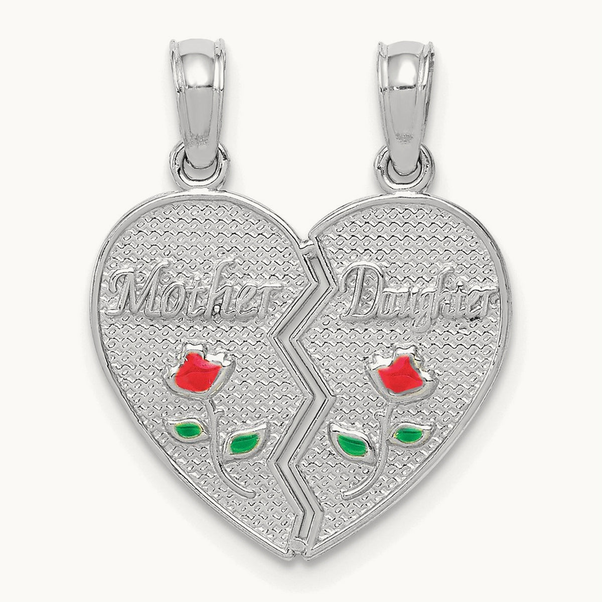 Enameled MOTHER — 14K White Gold