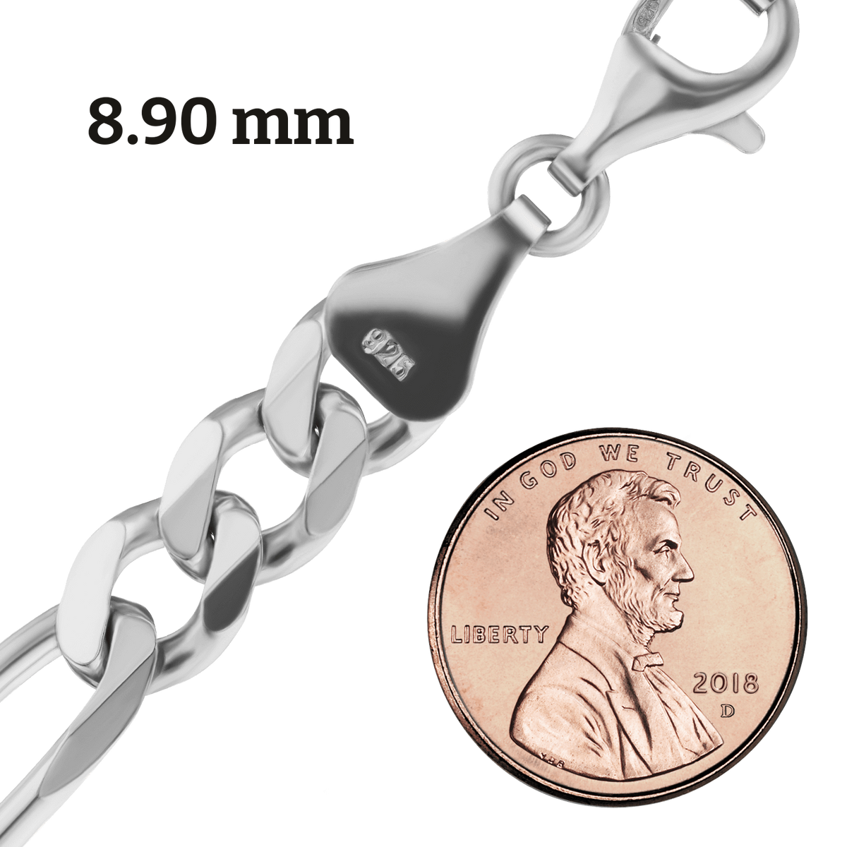 Classic Figaro Necklace, Sterling Silver