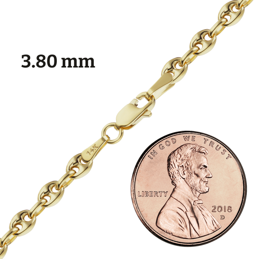 Classic Puffed Mariner Link Semi-Solid Anklet