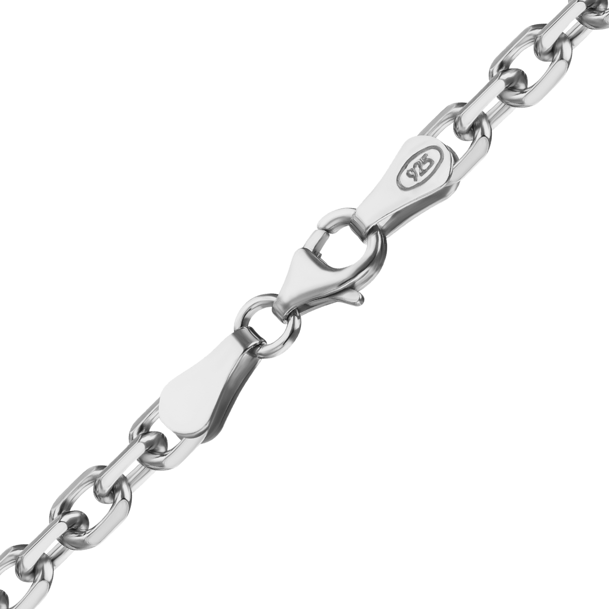Diamantgeschliffenes Kabel-Fußkettchen aus Sterlingsilber