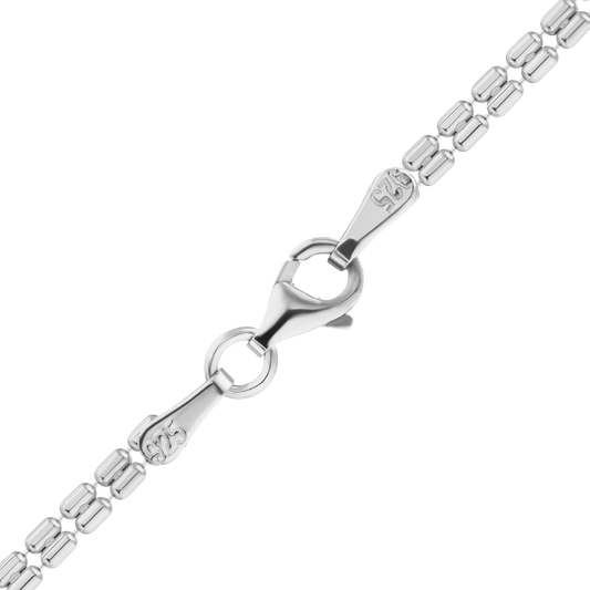 Double Cylinder Bead Necklace in sterling silver