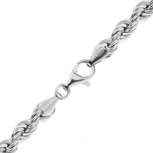 Handmade Solid Rope Necklace, Sterling Silver