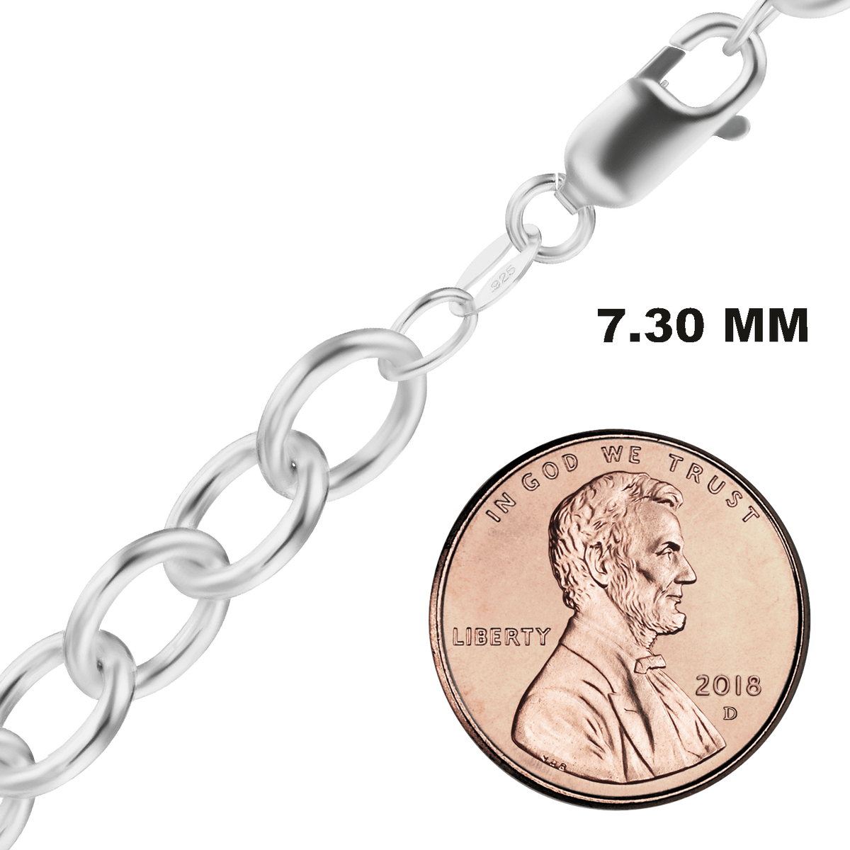 Light Round Cable Anklet in Sterling Silver