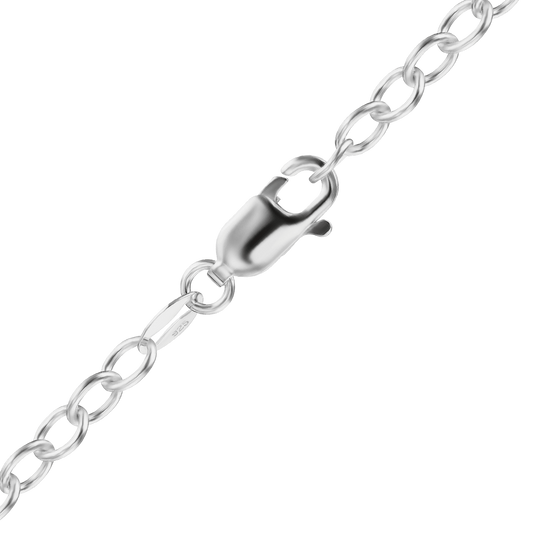 Light Round Cable Necklace, Sterling Silver