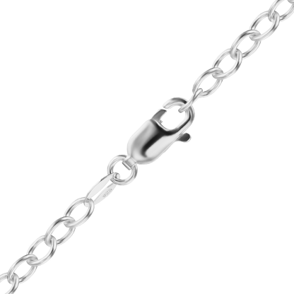 Light Round Cable Anklet in Sterling Silver