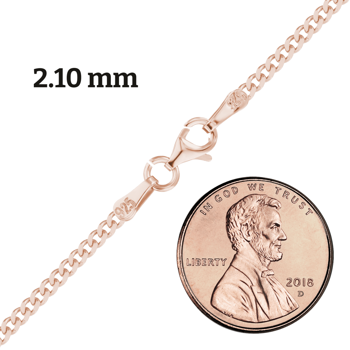 Klassische Panzerkette aus Sterlingsilber – 18-karätige Roségold-Veredelung