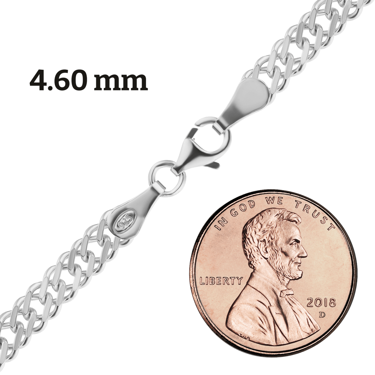 Rambo-Fußkettchen aus Sterlingsilber