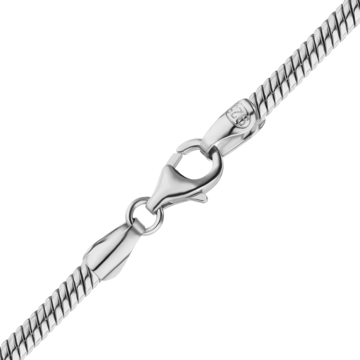 Round Snake Necklace, Sterling Silver