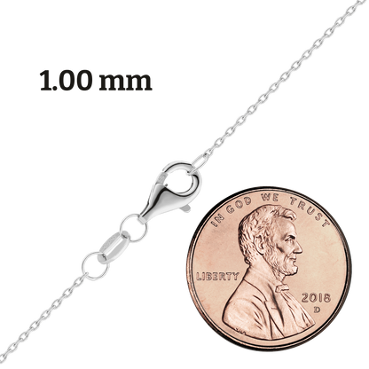 Light Round Cable Necklace, Sterling Silver