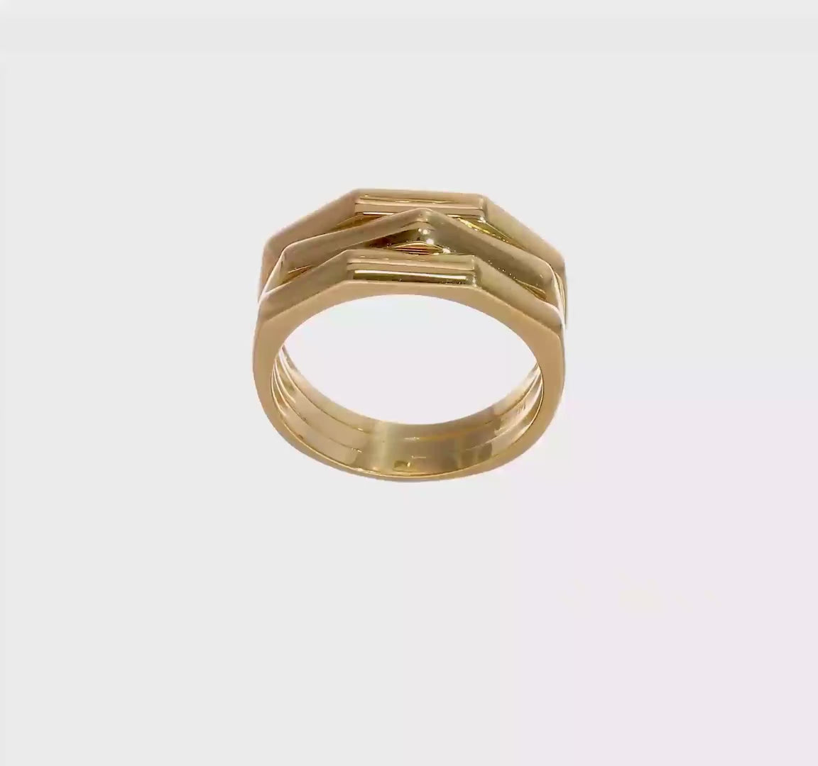 Three Ridged Dome Ring