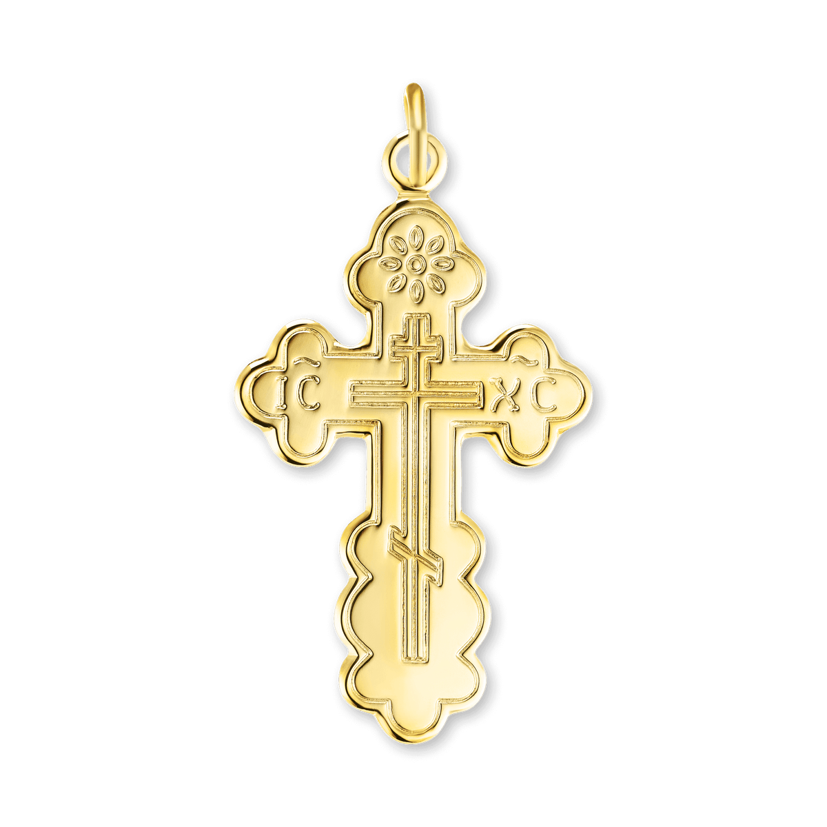 Orthodox Cross and Crucifix Pendant, Finished in sterling silver