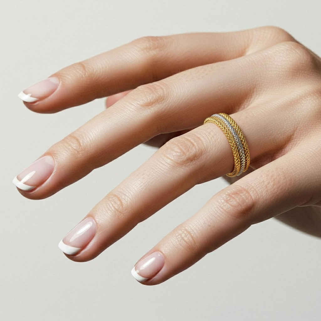 Layered Stretch Ring, 5mm in 14K yellow gold