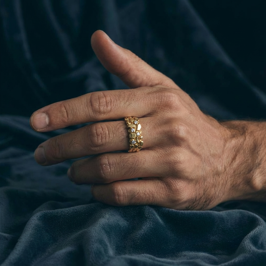 Natural Diamond Nugget Ring