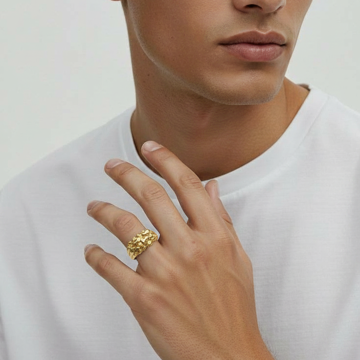 14k Gold Nugget Ring