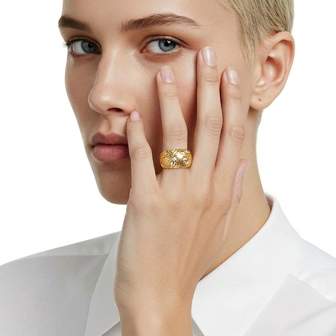 Wide Mesh Stretch Ring
